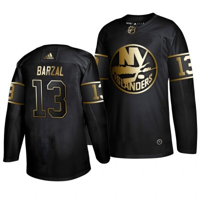 Adidas New York Islanders #13 Mathew Barzal Men's 2019 Black Golden Edition Authentic Stitched NHL Jersey